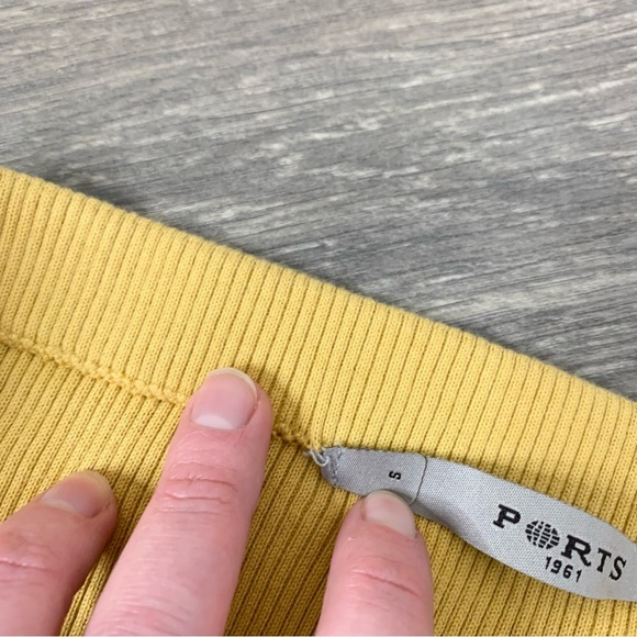 Ports 1961 Women’s Ribbed Knit Mini Skirt Vintage 90s Y2K Mustard Yellow S 2000 - Picture 6 of 13